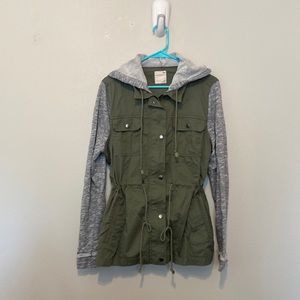 Green hooded jacket